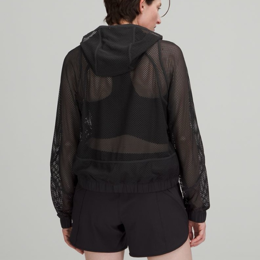 Lululemon black sheer mesh zip jacket - Picture 2 of 11